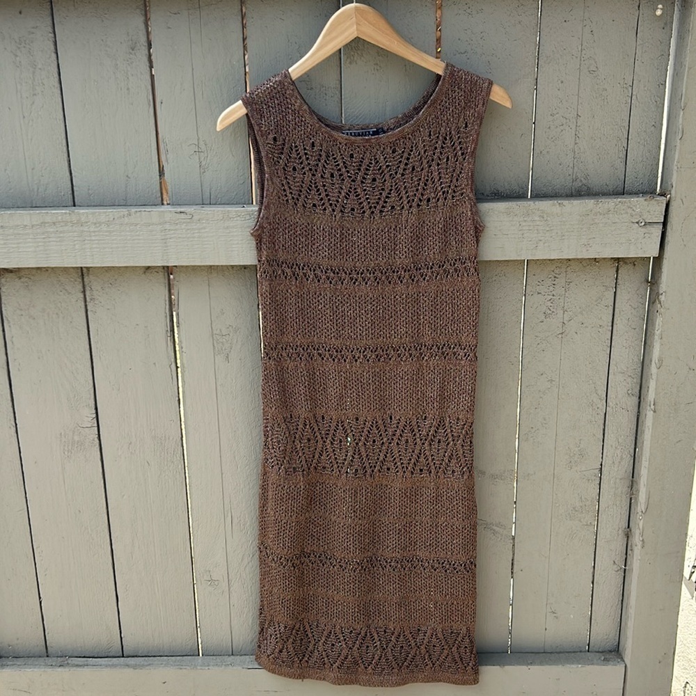 Peruvian Connection Pima Cotton Open Knit Light Weight Dress or Swim Coverup XS